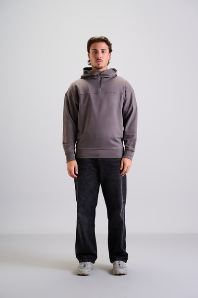 Dark Grey Quarter Zip Hoodie
