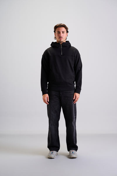 Black Quarter Zip Hoodie