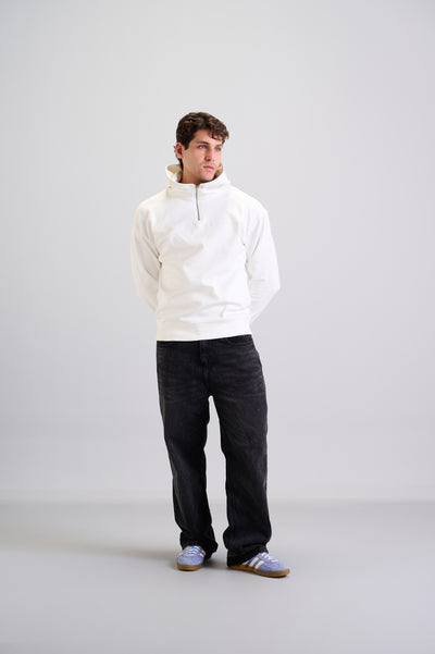 White Quarter Zip Hoodie