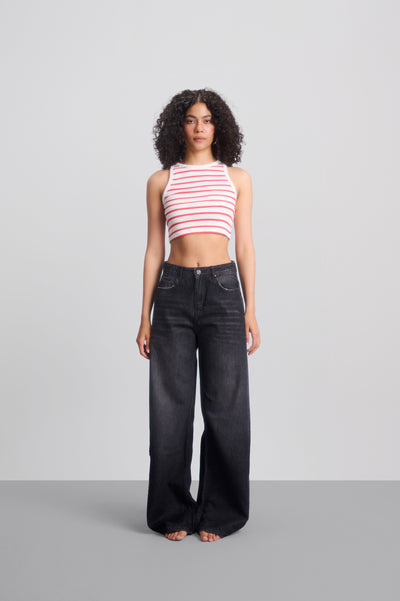 Grey Flared Leg Jeans