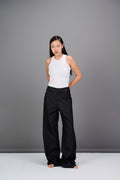 REDU Front Stitch Raw Baggy Jeans Raw Black