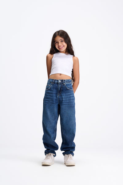 Dark Blue Mom Fit Jeans