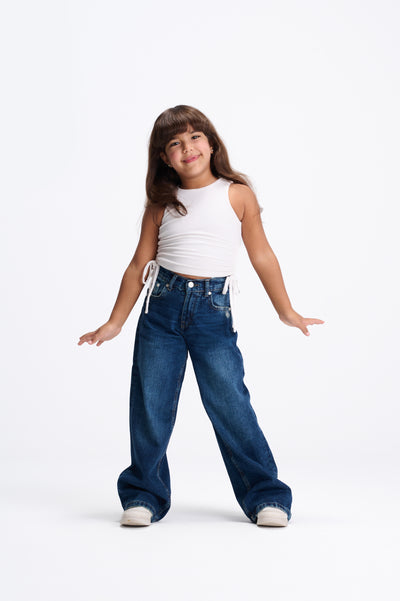 Dark Blue Extreme Wide Leg Jeans
