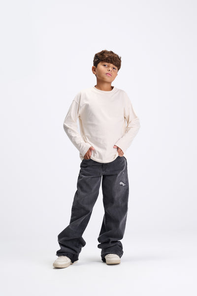 Smokey Grey Extreme Wide Leg Jeans