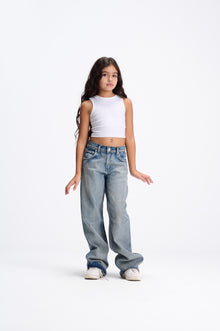 Snow Light Blue Wide Leg Jeans