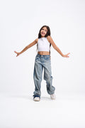 Snow Light Blue Wide Leg Jeans