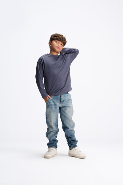 Light Blue Wash Slouchy Fit Jeans