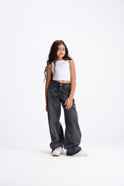 Grey Extreme Wide Leg Jeans