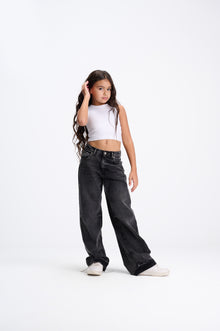 Dark Grey Extreme Wide Leg Jeans