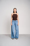 Mid Blue Flared Leg Jeans