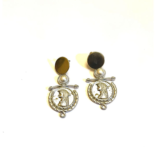 Silver Vintage Coin Earrings