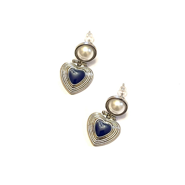 Silver Royal Heart Earrings