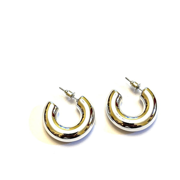 Silver Chunky Hoops