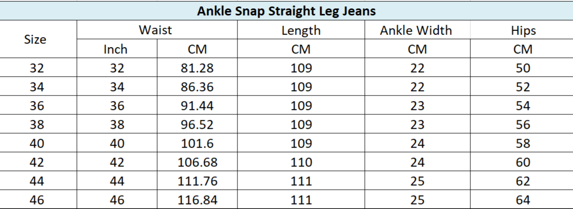 Size chart