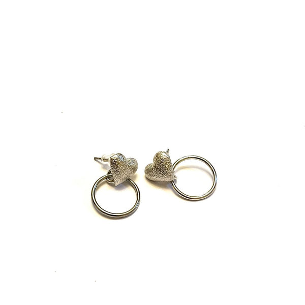 Silver Solid Heart Earrings