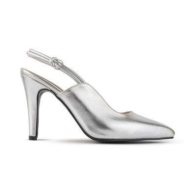 Knotted Slingbacks Metallic