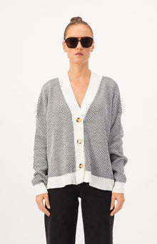 Patterned Oversize Cardigan