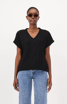 V-Neck Oversize Knit Sweater Vest