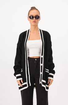 Stripe Detail Oversized Cardigan