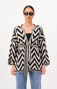 Zigzag Tie Cardigan