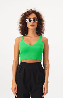 Cropped V-Neck Tank Top