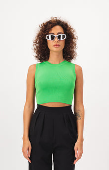 Cropped Crew Neck Tank Top