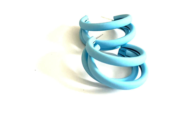 Triple Baby Blue Hoops - TGS Worldwide